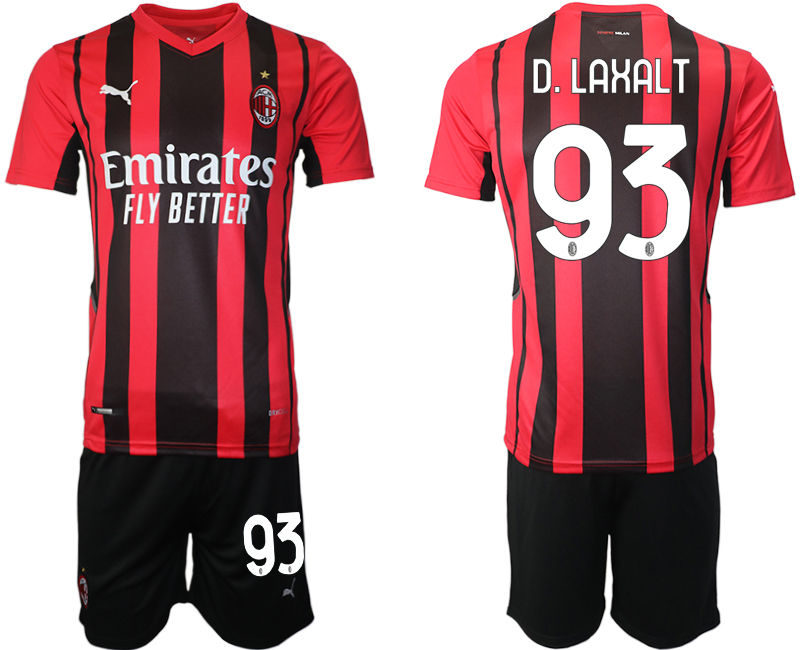 Men 2021-2022 Club AC Milan home red #93 Soccer Jersey